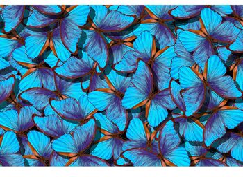Couverture en vinyle laminé papillons bleus auto-adhésif pour bureau et tables 1