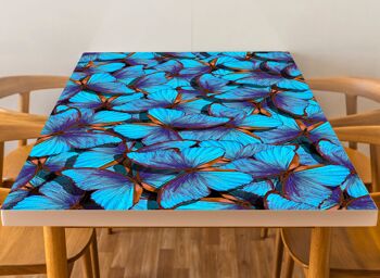 Couverture en vinyle laminé papillons bleus auto-adhésif pour bureau et tables 3