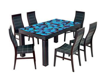 Couverture en vinyle laminé papillons bleus auto-adhésif pour bureau et tables 6