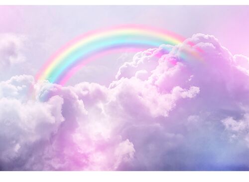 Rainbow in the Clouds Laminated Vinyl Cover Self-Adhesive for Desk and Tables