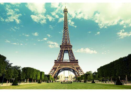 Eiffel Tower View Laminated Vinyl Cover Self-Adhesive for Desk and Tables
