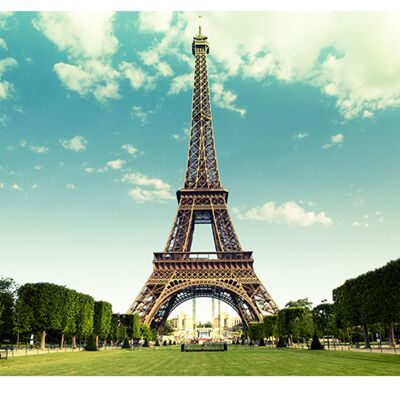 Eiffel Tower View Laminated Vinyl Cover Self-Adhesive for Desk and Tables