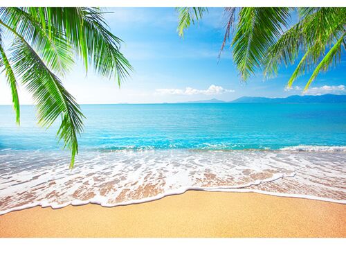 Beach Ocean Summer View Laminated Vinyl Cover Self-Adhesive for Desk and Tables