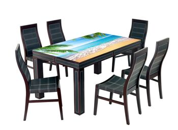 Housse en vinyle laminé plage océan vue d'été autocollante pour bureau et tables 6