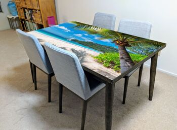 Housse en vinyle laminé Summer Beach Vacation auto-adhésive pour bureau et tables 5