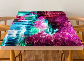 Chute d'eau parmi les arbres roses Couverture en vinyle laminé auto-adhésif pour bureau, tables 3