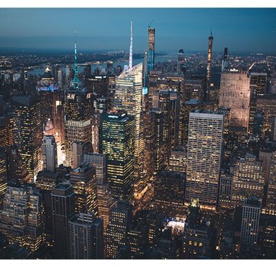 Copertina in vinile laminato New York at Night View autoadesiva per scrivania e tavoli