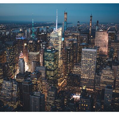 New York ​​at Night View Laminated Vinyl Cover Self-Adhesive for Desk and Tables