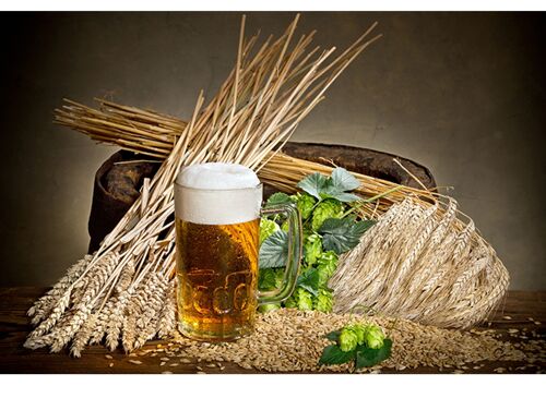 Beer Hops Grain Laminated Vinyl Cover Self-Adhesive for Desk and Tables