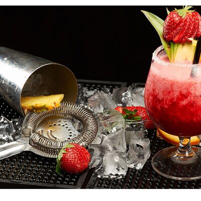 Housse en vinyle laminé Strawberry Dream Drink autocollante pour bureau et tables