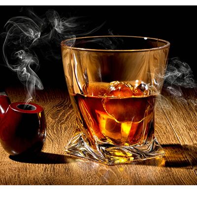 Whiskey with Ice & Pipe Laminated Vinyl Cover Self-Adhesive for Desk and Tables