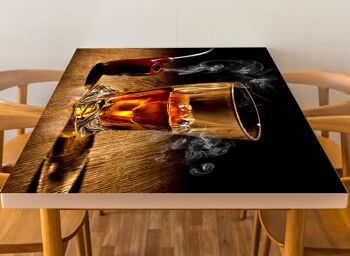 Whisky avec glace et tuyau en vinyle laminé autocollant pour bureau et tables 3