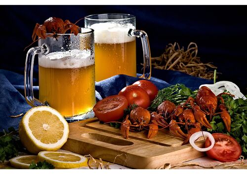 Pint of Beer Crayfish Laminated Vinyl Cover Self-Adhesive for Desk and Tables