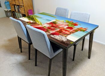 Strawberry Drink Summer Couverture en vinyle laminé auto-adhésif pour bureau et tables 5