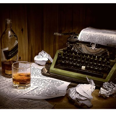 Couverture en vinyle laminé whisky pour machine à écrire autocollante pour bureau et tables