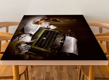 Couverture en vinyle laminé whisky pour machine à écrire autocollante pour bureau et tables 3