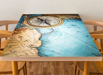 Compass Map World Housse en vinyle laminé auto-adhésif pour bureau et tables 3