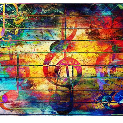 Music Musical Notes Laminated Vinyl Cover Self-Adhesive for Desk and Tables