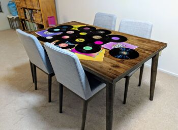 Couverture de décoration de bureau de table en vinyle auto-adhésif laminé de musique de disques vinyles rétro 5