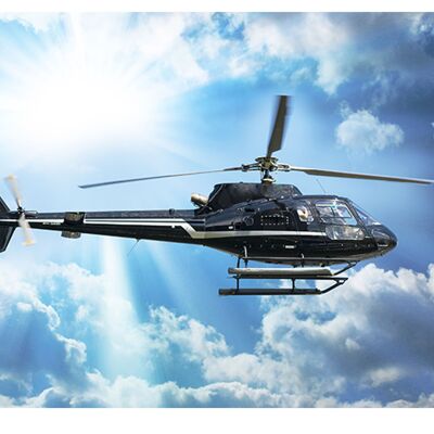 Hélicoptère dans le ciel en vinyle laminé auto-adhésif pour bureau et tables