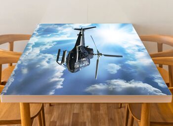 Hélicoptère dans le ciel en vinyle laminé auto-adhésif pour bureau et tables 3