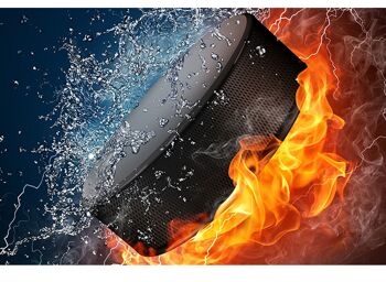 Hockey Puck Water & Fire Housse en vinyle laminé auto-adhésif pour bureau et tables 1