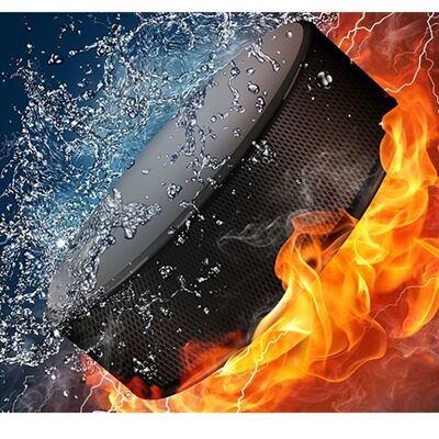Hockey Puck Water & Fire Housse en vinyle laminé auto-adhésif pour bureau et tables
