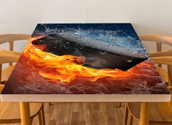 Hockey Puck Water & Fire Housse en vinyle laminé auto-adhésif pour bureau et tables 3