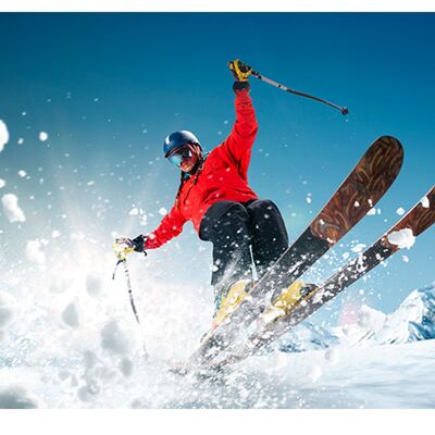 Skier Winter Mountains Cubierta de Vinilo Laminado Autoadhesivo para Escritorio y Mesas