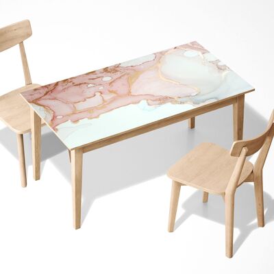 Cubierta de decoración de arte de escritorio de mesa de vinilo autoadhesivo laminado de mármol de oro rosa