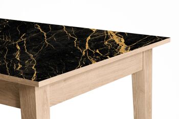 Couverture de décor d'art de bureau de table de vinyle auto-adhésif stratifié de marbre noir et d'or 4