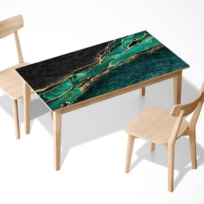 Couverture de décor d'art de bureau de table de vinyle auto-adhésif laminé abstrait de marbre vert