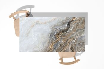 Housse de décoration d'art de bureau en vinyle laminé en marbre gris et or 3