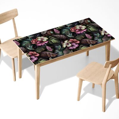 Housse de décoration de table en vinyle auto-adhésif laminé avec motif de fleurs étonnantes