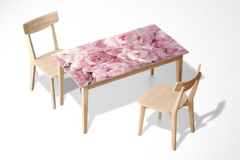 Couverture de décor d'art de bureau de table de vinyle auto-adhésif stratifié de fond de pivoines roses 1