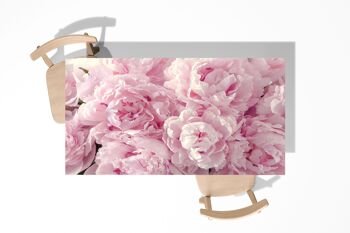 Couverture de décor d'art de bureau de table de vinyle auto-adhésif stratifié de fond de pivoines roses 3