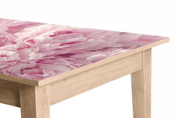 Couverture de décor d'art de bureau de table de vinyle auto-adhésif stratifié de fond de pivoines roses 4