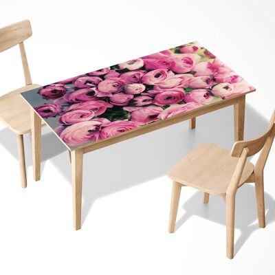 Fiori di peonie in fiore laminata autoadesiva in vinile da tavolo scrivania Art Decor Cover