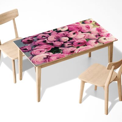 Blooming Peonies Flower Laminated Self Adhesive Vinyl Table Desk Art Décor Cover