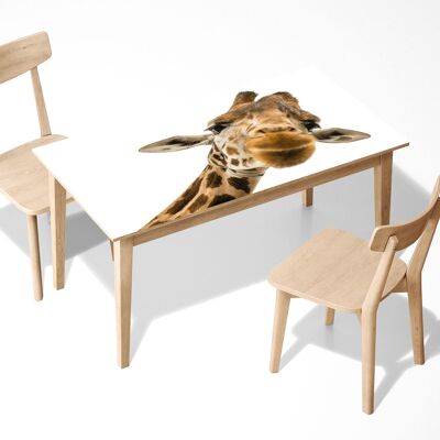 Happy Giraffe Laminated Self Adhesive Vinyl Table Desk Art Décor Cover