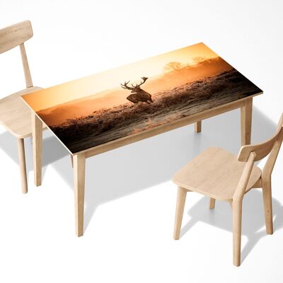Deer on Lace Laminated Self Adhesive Vinyl Table Desk Art Décor Cover