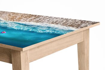 Détendez-vous sur la plage en vinyle auto-adhésif laminé pour table de bureau. 4