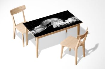 Housse de décoration d'art de bureau en vinyle laminé loup hurlant 1