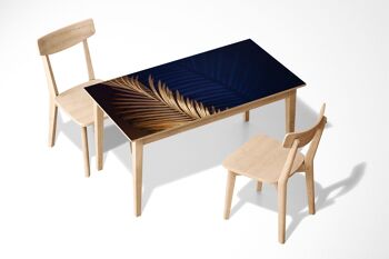 Couverture de décor d'art de bureau de table de vinyle auto-adhésif stratifié de feuille de palmier d'or 1