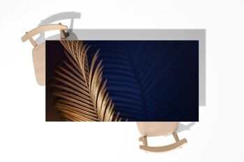 Couverture de décor d'art de bureau de table de vinyle auto-adhésif stratifié de feuille de palmier d'or 2
