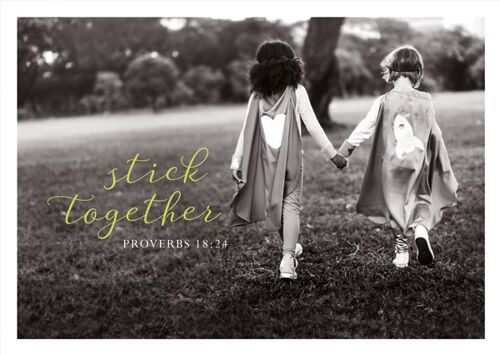 Postkarte Black & White - Stick together