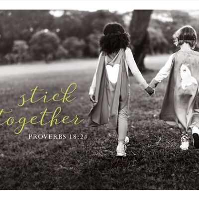 Postcard Black & White - Stick together
