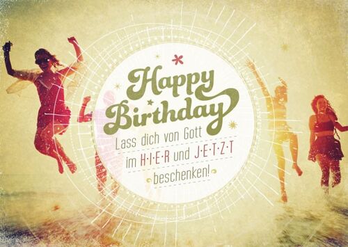 Postkarte - Happy Birthday - Hier und Jetzt