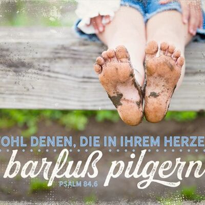 Postcard - pilgrimage barefoot