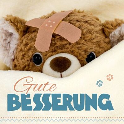 Postkarte - Gute Besserung (Teddybär)